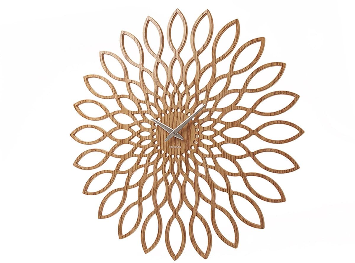 Karlsson Wandklok Sunflower - MDF hout finish - Ø60cm - Scandinavisch