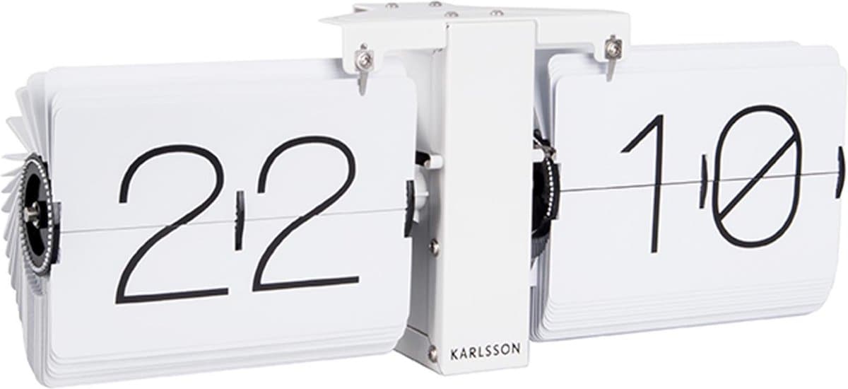 Karlsson Flipklok No Case - Wit - Mat Wit basis - 36x8,5x14cm - Scandinavisch