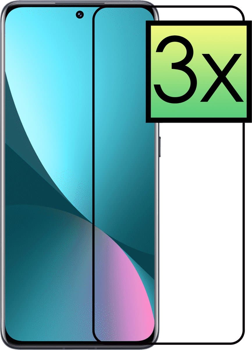 Screenprotector - 3 Stuks - Geschikt voor Xiaomi 12 Pro - Full Cover - Beschermglas - Gehard Glas - Tempered Glass - Screen Protector