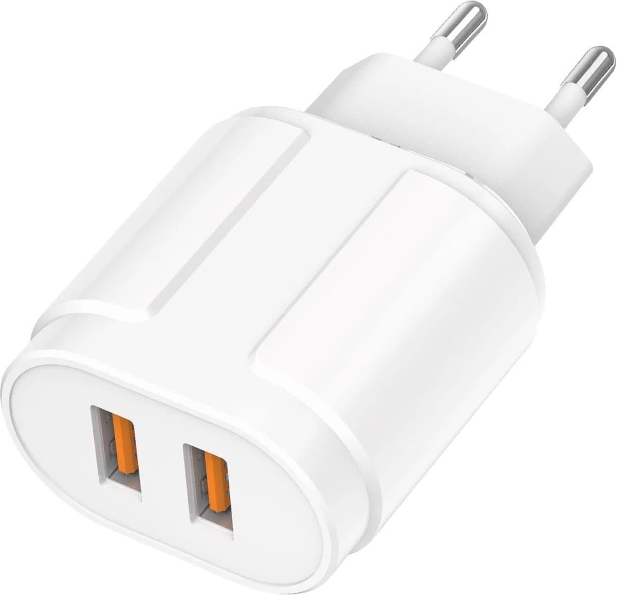 2 poorten 5V 2.1A EU - stekker USB oplader - Universeel - Wit