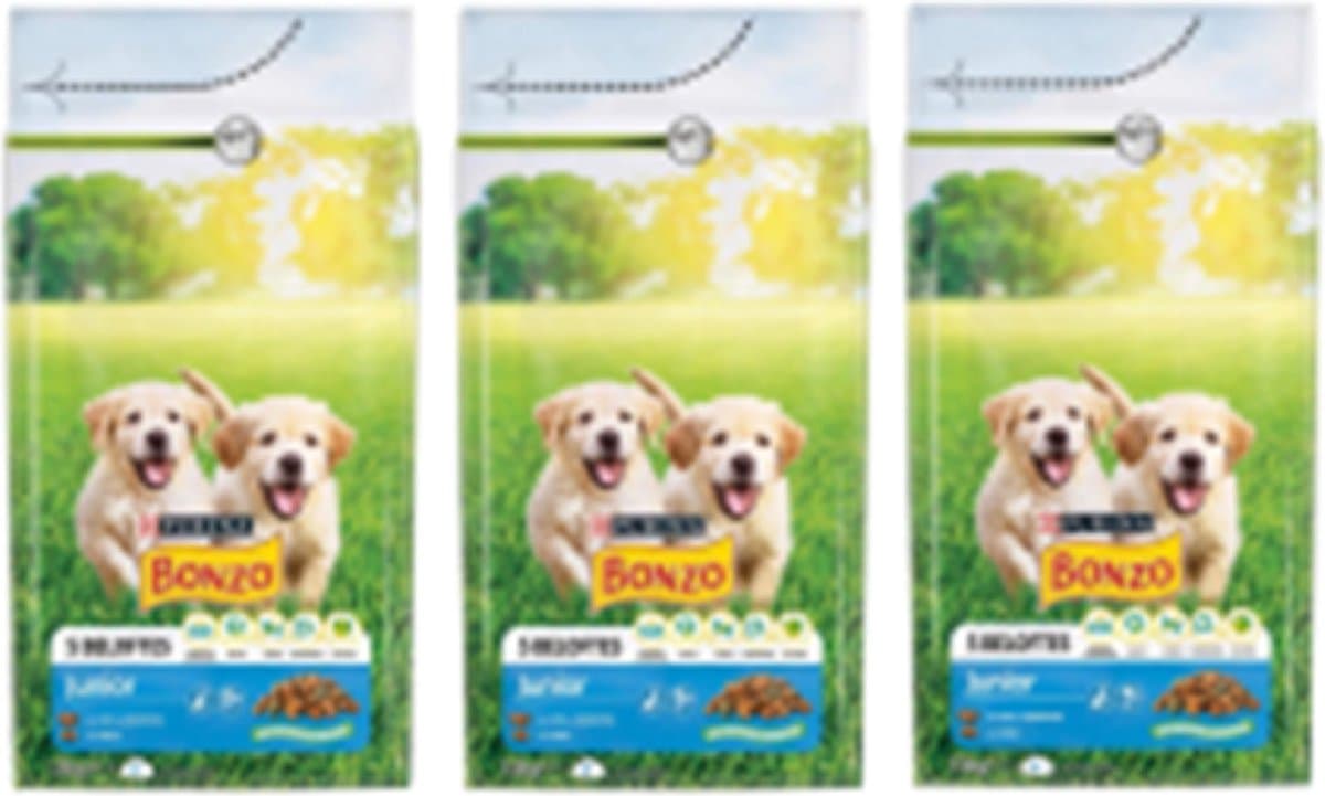 3x Bonzo (Friskies) Droog Junior Kip - Hondenvoer - 1.5kg