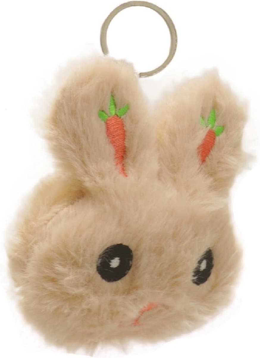 Onweerstaanbaar, dit konijntje met zijn lieve snoetje en worteltjes in zijn oren. Altijd een plekje voor deze knuffel sleutelhanger. Bijv. aan een tas, etui, toilettas, of op een (baby, kinder) slaapkamer. Voor uzelf of leuk om als cadeau te geven.