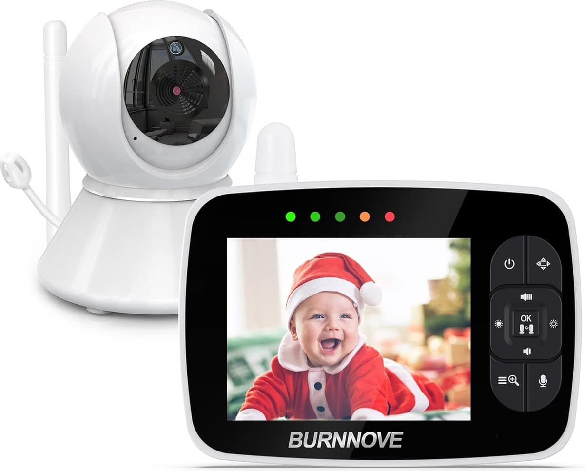 Babyfoon Met Camera - Draadloze Babyfoon - 3,5 Inch Scherm - Grote Draaihoek - Eco-Modus - Slaapliedfunctie