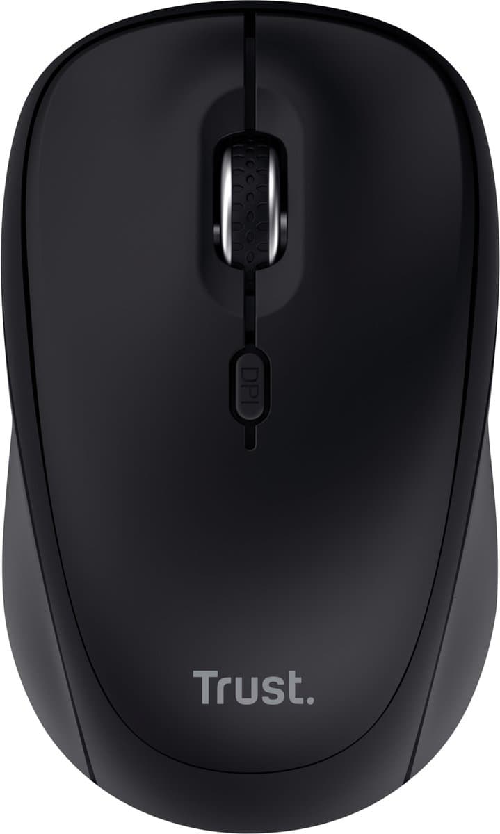 Trust Yvi+ Bluetooth - Draadloze Muis - Bluetooth & USB ontvanger- Compact - Stillere klikken - Zwart
