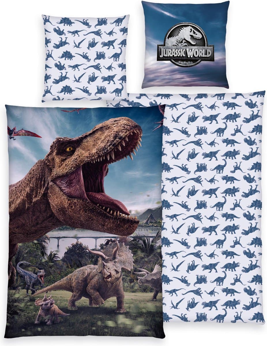Dekbedovertrek Jurassic World / Dino / 135x200 cm incl 1 sloop 80x80 cm