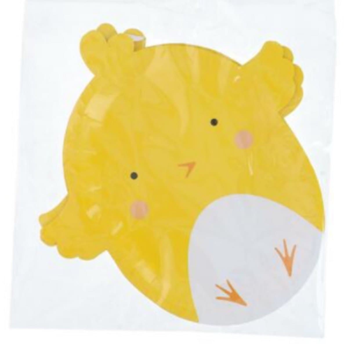 Paas Kip Papieren Borden - 23 x 25 cm, geel, 6 stuks