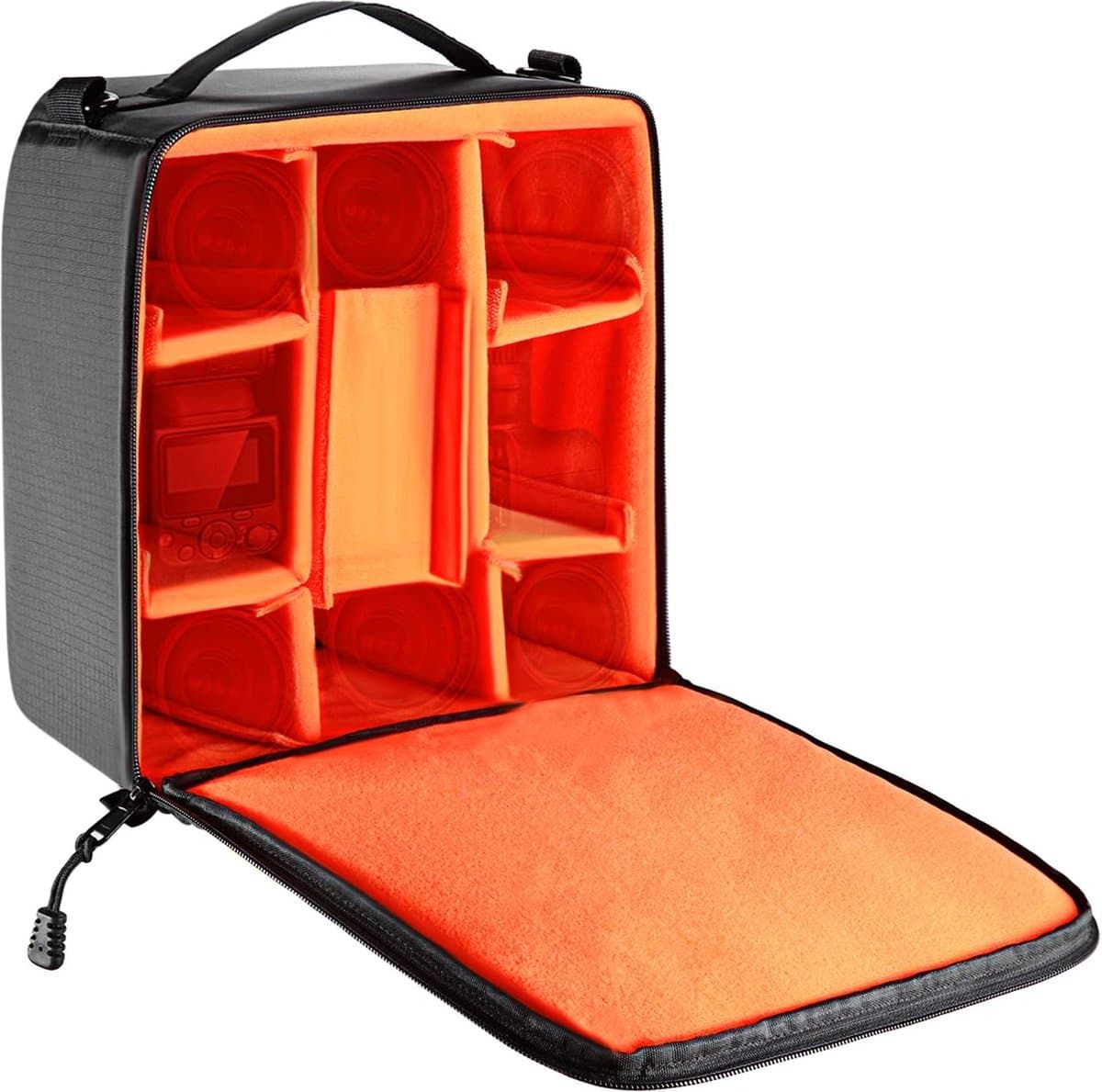 Neewer - Waterdichte en Schokbestendige Flexibele Verdeling Camera Gevoerde Tas - SLR DSLR Insert Beschermende Tas met Bovenhandvat voor Compactcamera's en Lenzen, Flitser, Radiotriggers, Batterij