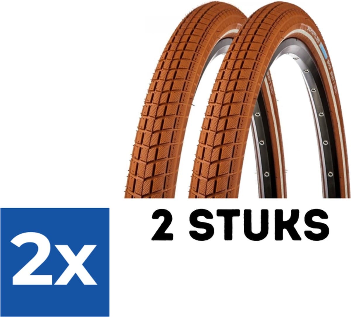 Fietsband - Buitenband - Set van 2 - Big Ben KevlarGuard 28 x 2.00 (50-622) bruin - Voordeelverpakking 2 stuks