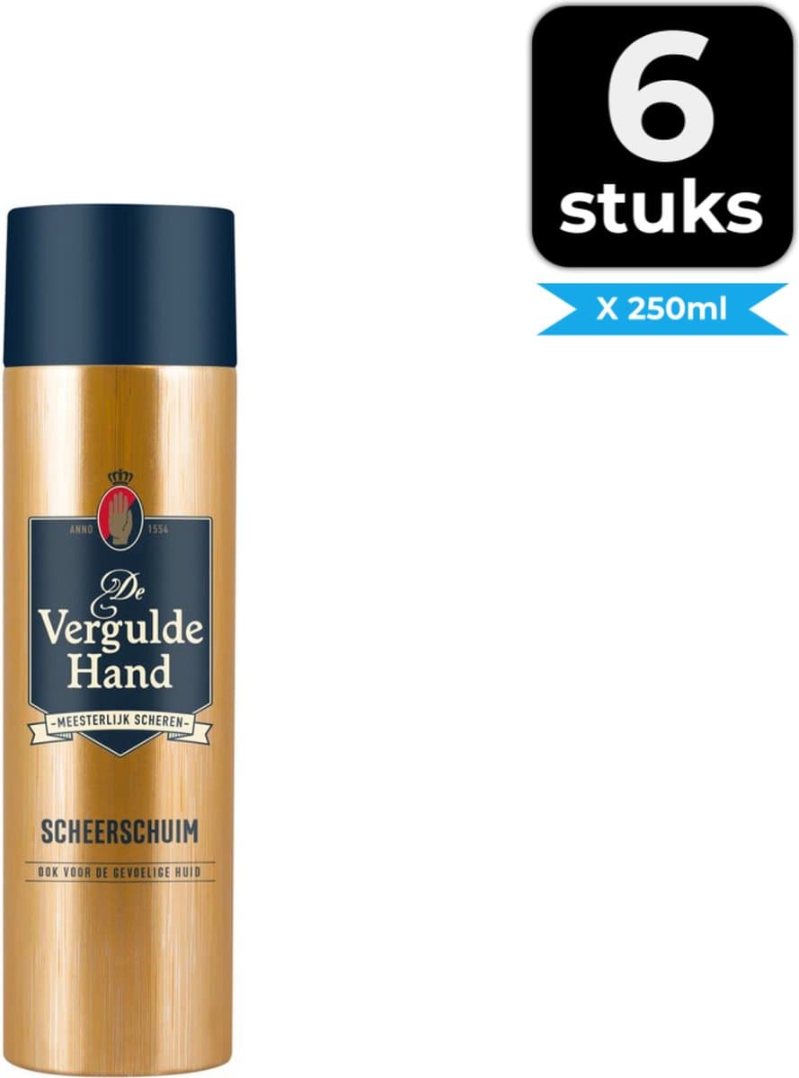 Vergulde Hand Scheerschuim 250 ml - Voordeelverpakking 6 stuks