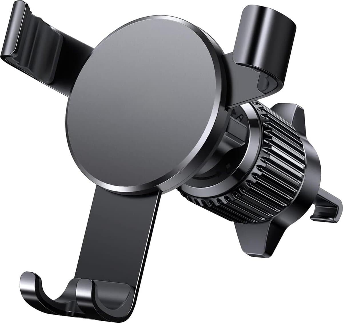 Intelectro Telefoonhouder voor Auto - Stabiele Grip voor een Ongehinderde Rijervaring! - GSM Houder Auto - Universeel - Zwaartekrachtvergrendeling - Ventilatieroosterhaak - Eenvoudige Installatie - Zwart - Levering Sneller dan Aangegeven!