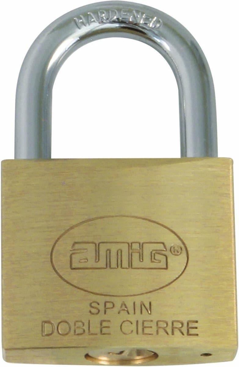 Amig Hangslot met 2 sleutels - 25 mm - messing - kofferslot