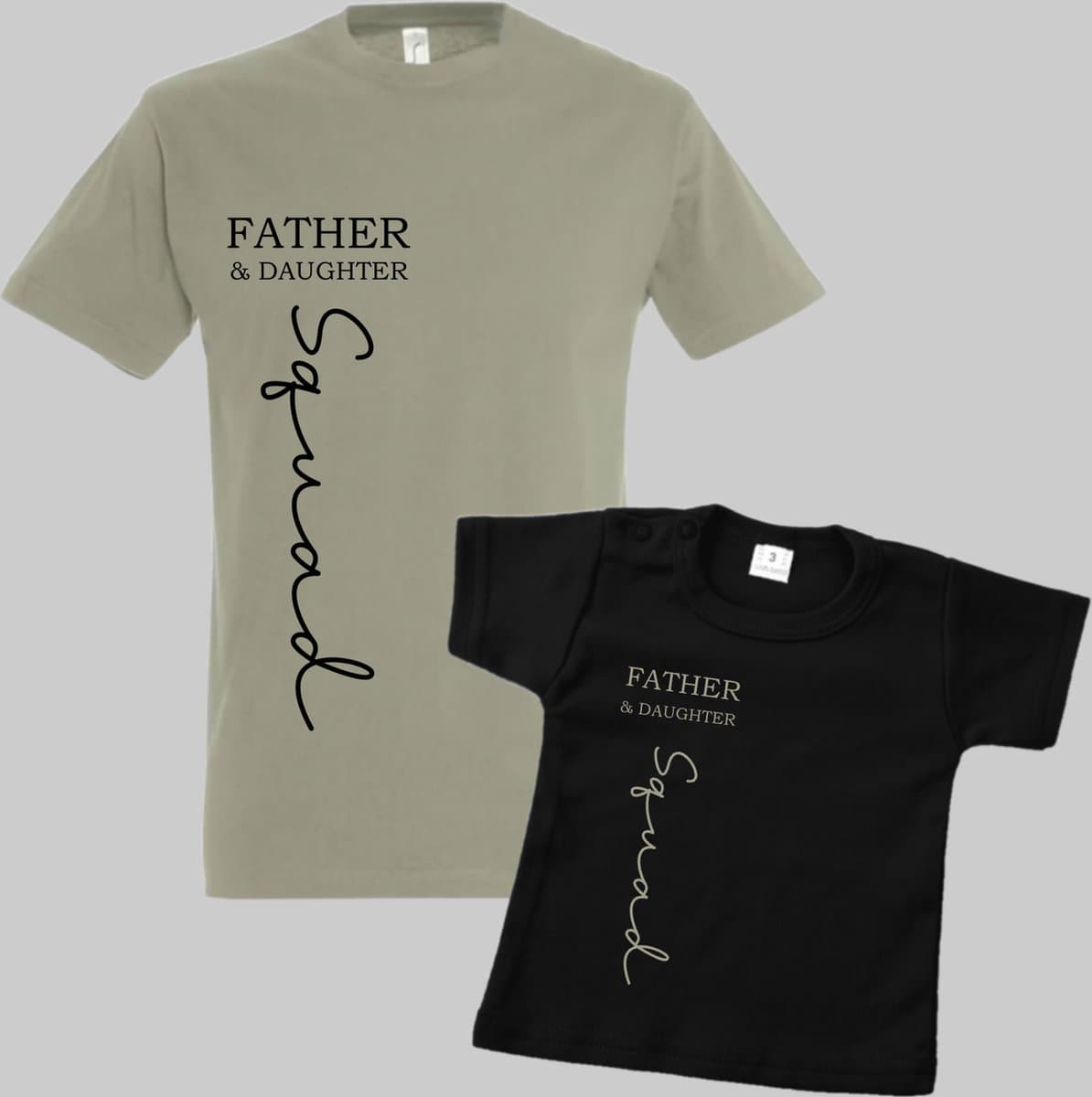 Matching shirts vader en dochter-Vaderdag cadeau-Father&Daughter squad-Cadeau voor Papa-Heren Maat XL-Kind Maat 56