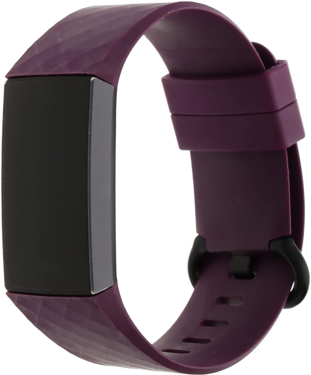 123watches sport wafel band - donkerpaars - SM - Geschikt voor Fitbit Charge 3 & 4