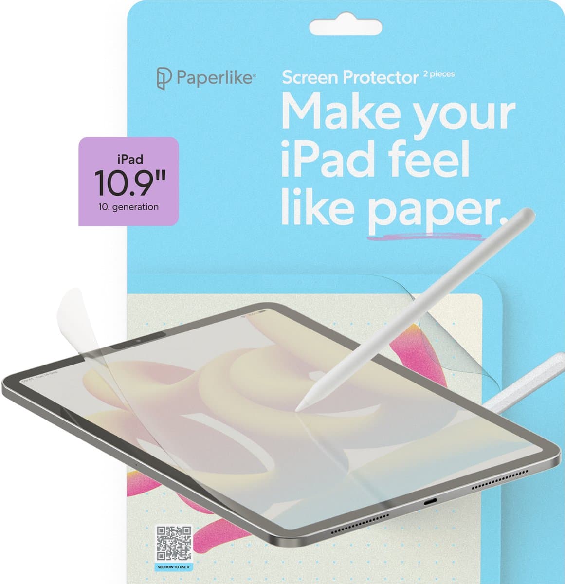 Paperlike 2.1 iPad Screen Protector geschikt voor iPad 10.9" 2022 - Transparant