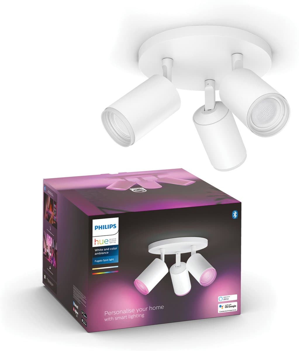 Philips Hue Fugato Opbouwspot White and Color - Wit - 3-spots