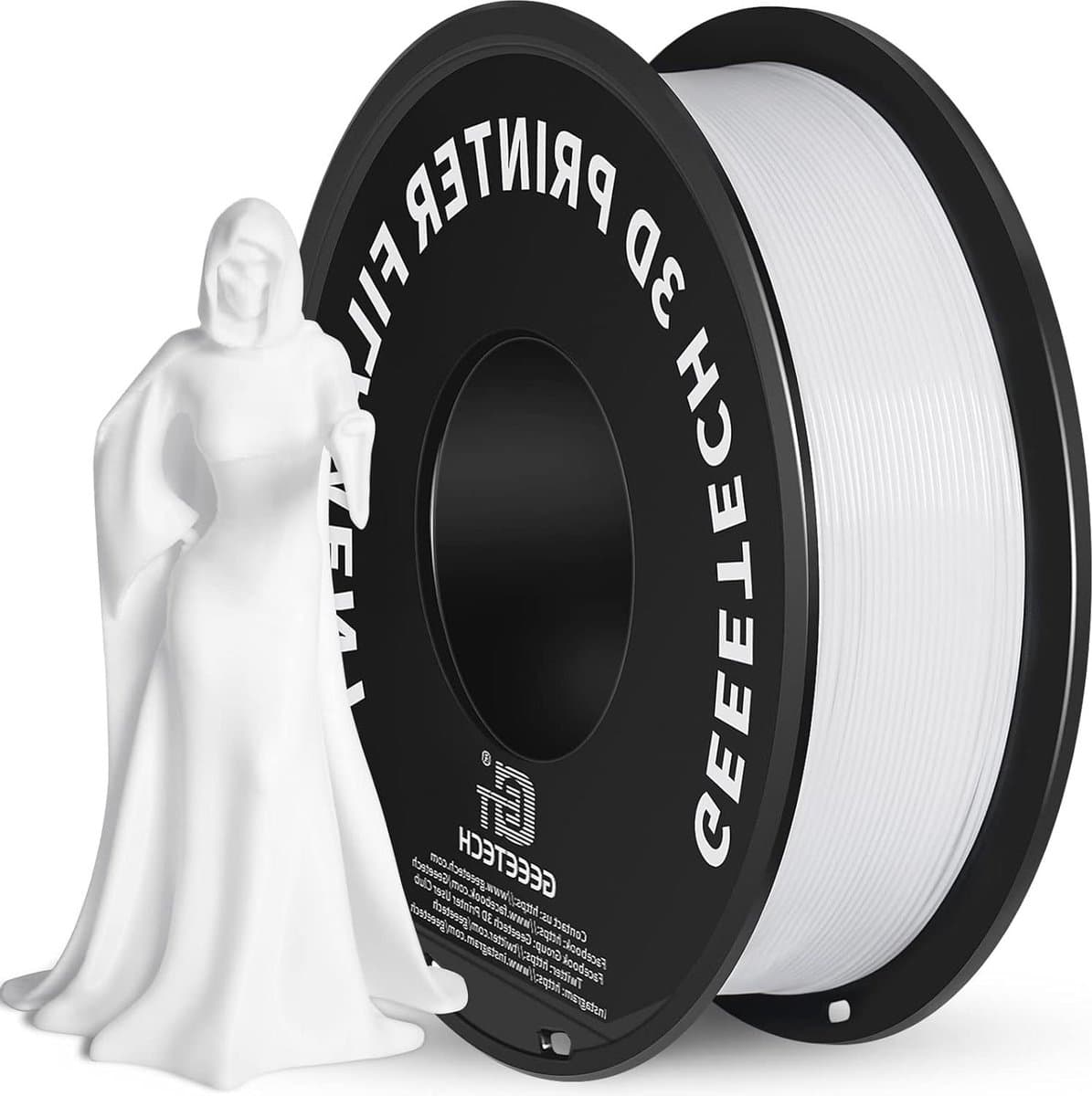 PLA Filament 1.75mm wit - 3D Printer 1kg Spoel nformatie