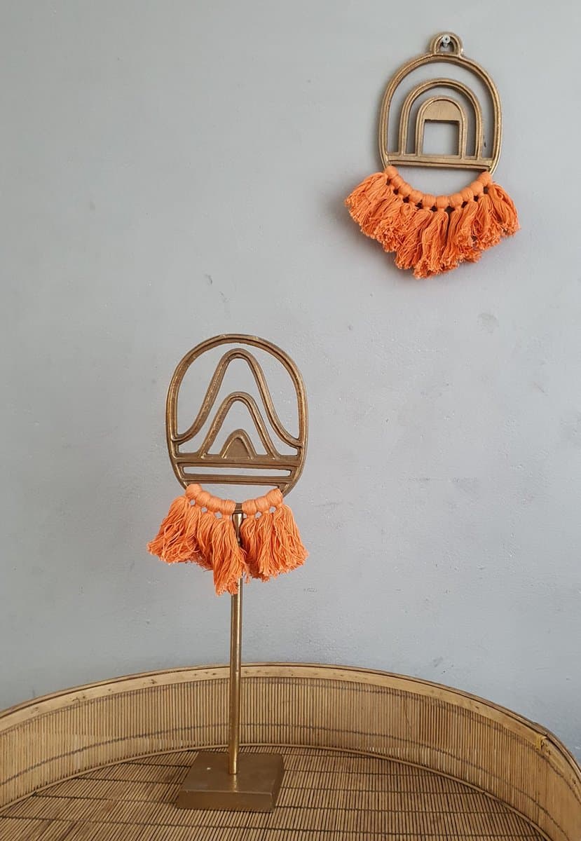 Casa Vivante Decoratief beeld Peru Oranje , Set van 2 , L15 x B10 x H50cm