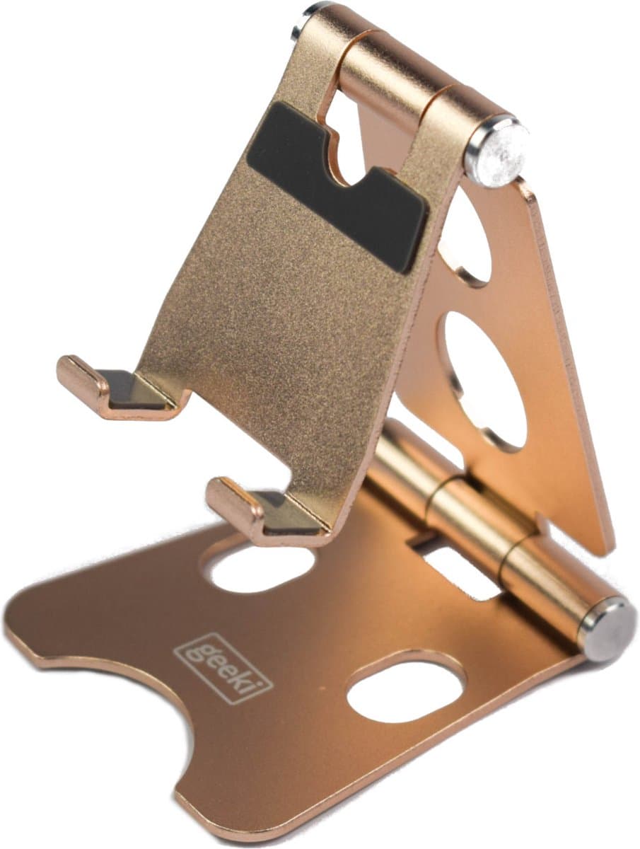 Geeki - Phone Stand - Goud - Opvouw- en Inklapbaar
