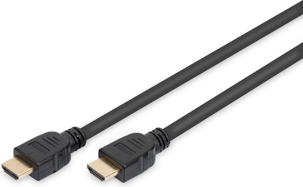 Digitus AK-330124-020-S HDMI-kabel HDMI Aansluitkabel HDMI-A-stekker, HDMI-A-stekker 2.00 m Zwart 8K UHD, Vergulde stee