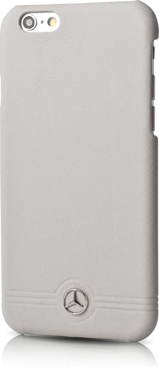 Mercedes-Benz Pure Line Leather Front Grill Back Case - Geschikt voor Apple iPhone 6/6S Plus (5.5") - Grijs