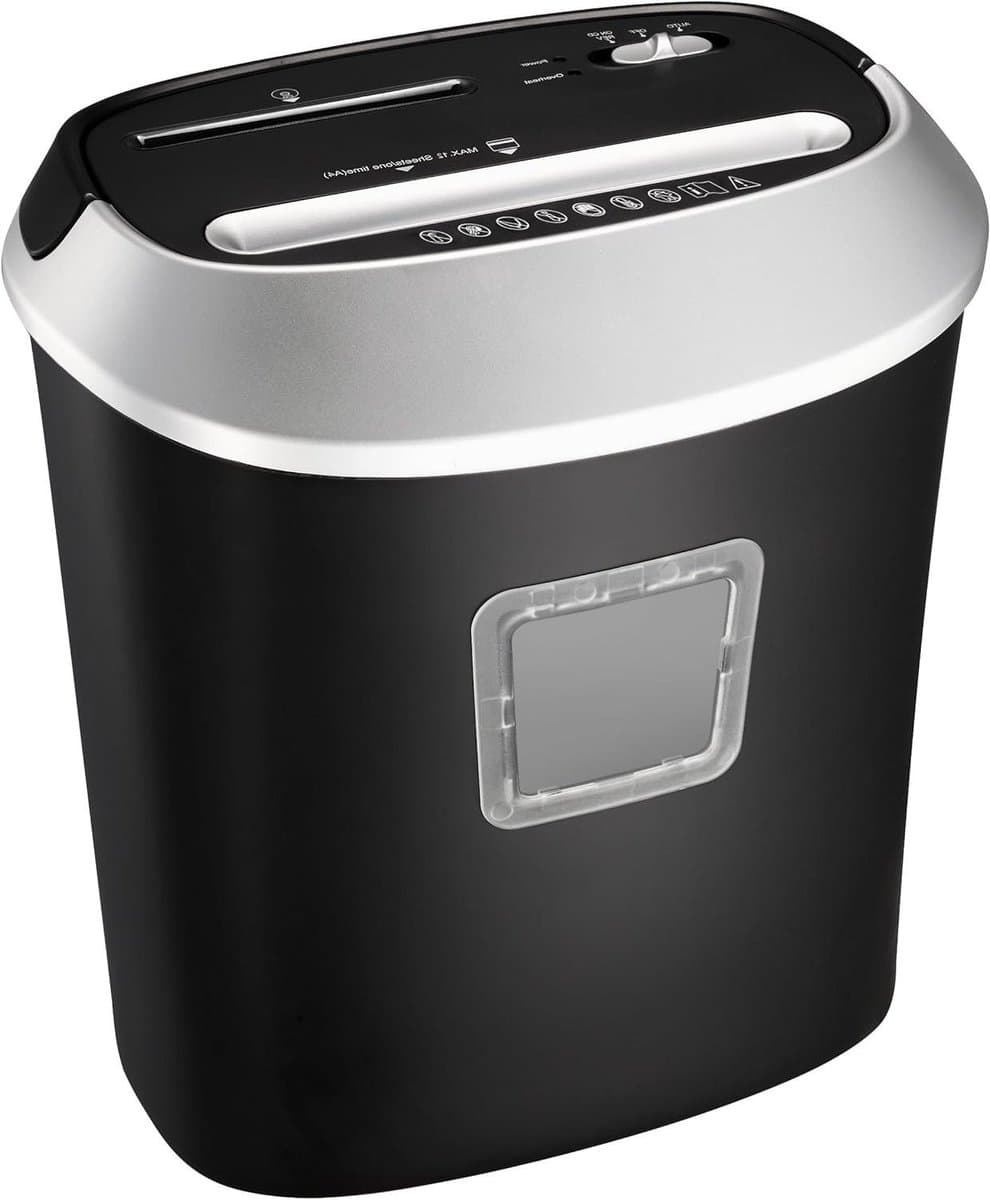 Papierversnipperaar - Shredder Kruis snede - Documenten Vernietigen - CD en creditcard vernietiging - 25 liter reservoir - Zwart