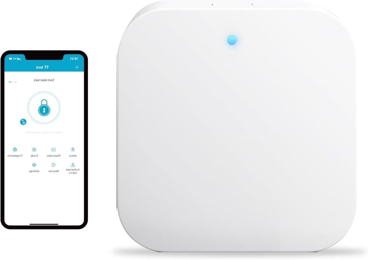 Smart Lock Gateway - Wifi Brug - Afstandsbediening Deurslot - Brede Compatibiliteit - 7 x 7 x 2.6 cm - Wit