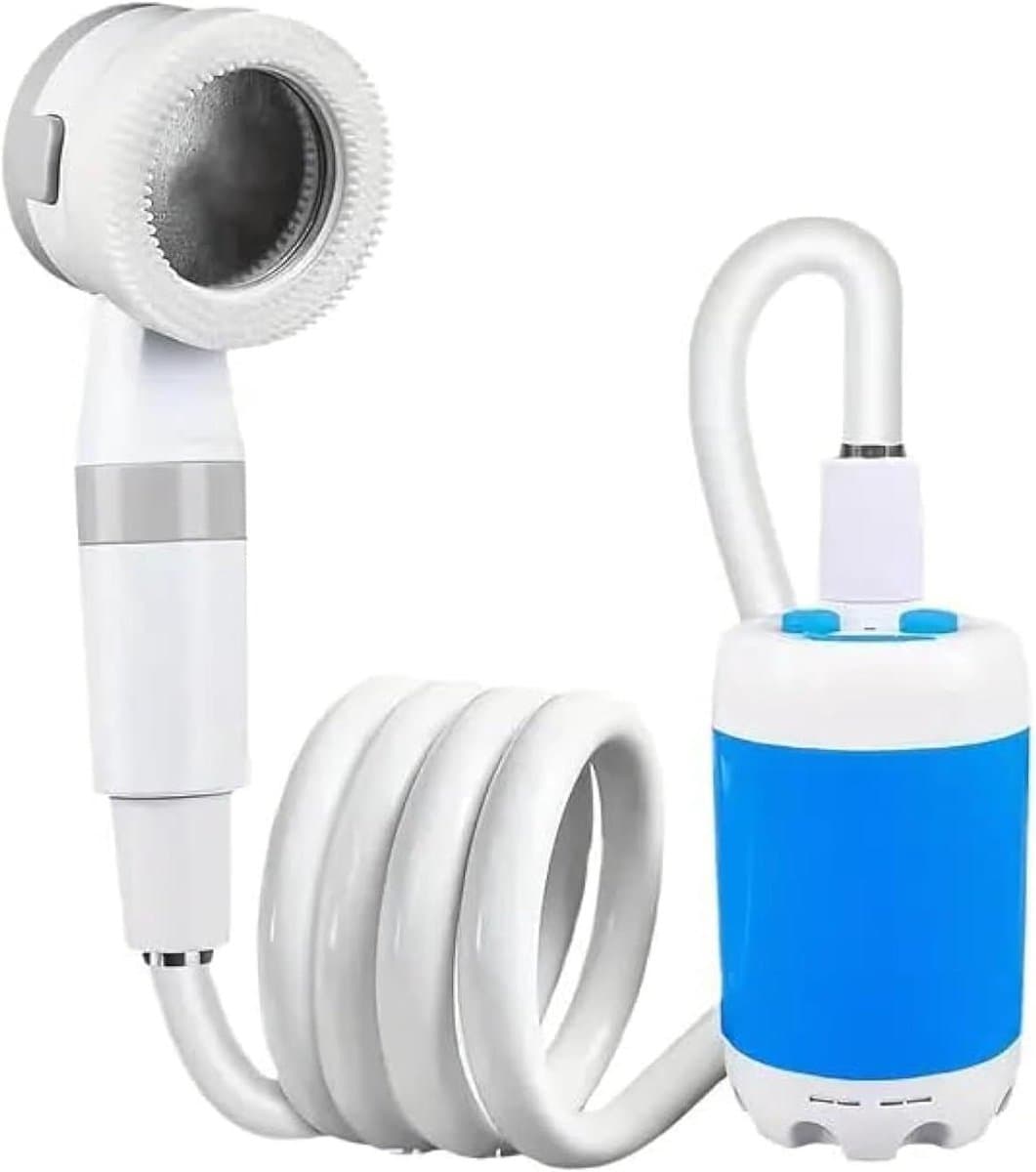 Draagbare Douche - Elektrische Douche - Kamperen en Reizen - Oplaadbare Batterij - 5000mAh - Blauw