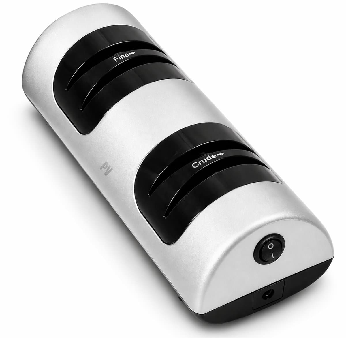 PureVolt Elektrische Messenslijper - Professionele 2 traps Messenslijper - Voor Alle Keukenmessen - USB Oplaadbaar - Veilig & Compact - Zilver/Zwart