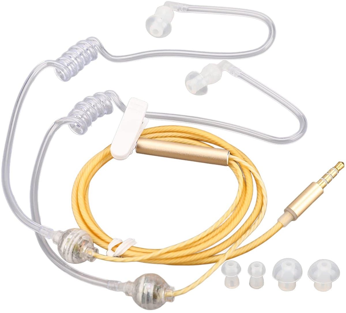 Dailygoods - Air Acoustic Tube Headset - Ergonomische Oordopjes - Stralingsvrije Ruisonderdrukking - Oranje - Voor Laptop en Tablet - Ideaal voor Comm