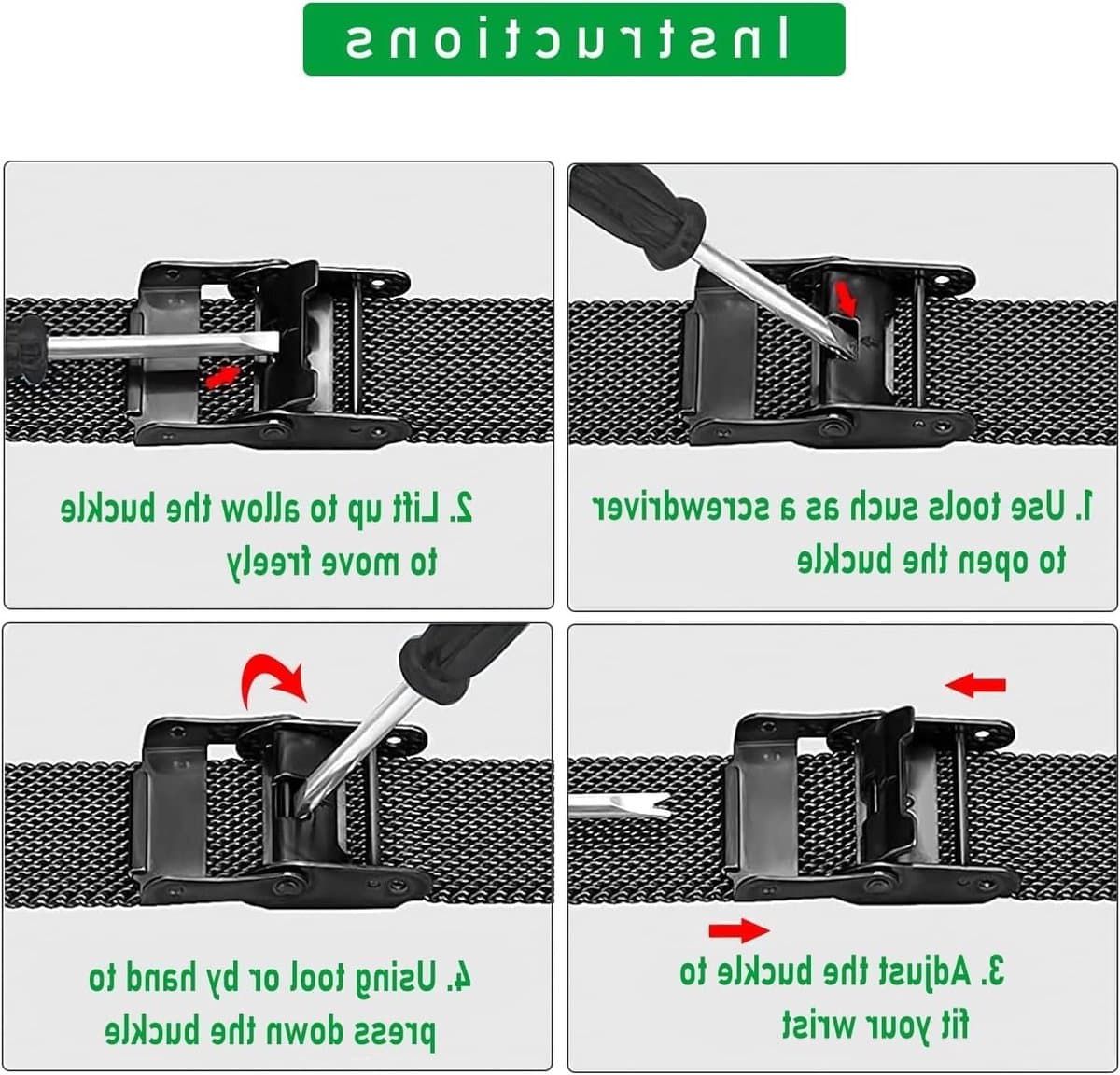 Roestvrijstalen Milanese Mesh Horlogeband van 18mm tot 22mm, Geschikt voor Garmin, Galaxy en Huawei Horloges, Unisex Design voor Mannen en Vrouwen