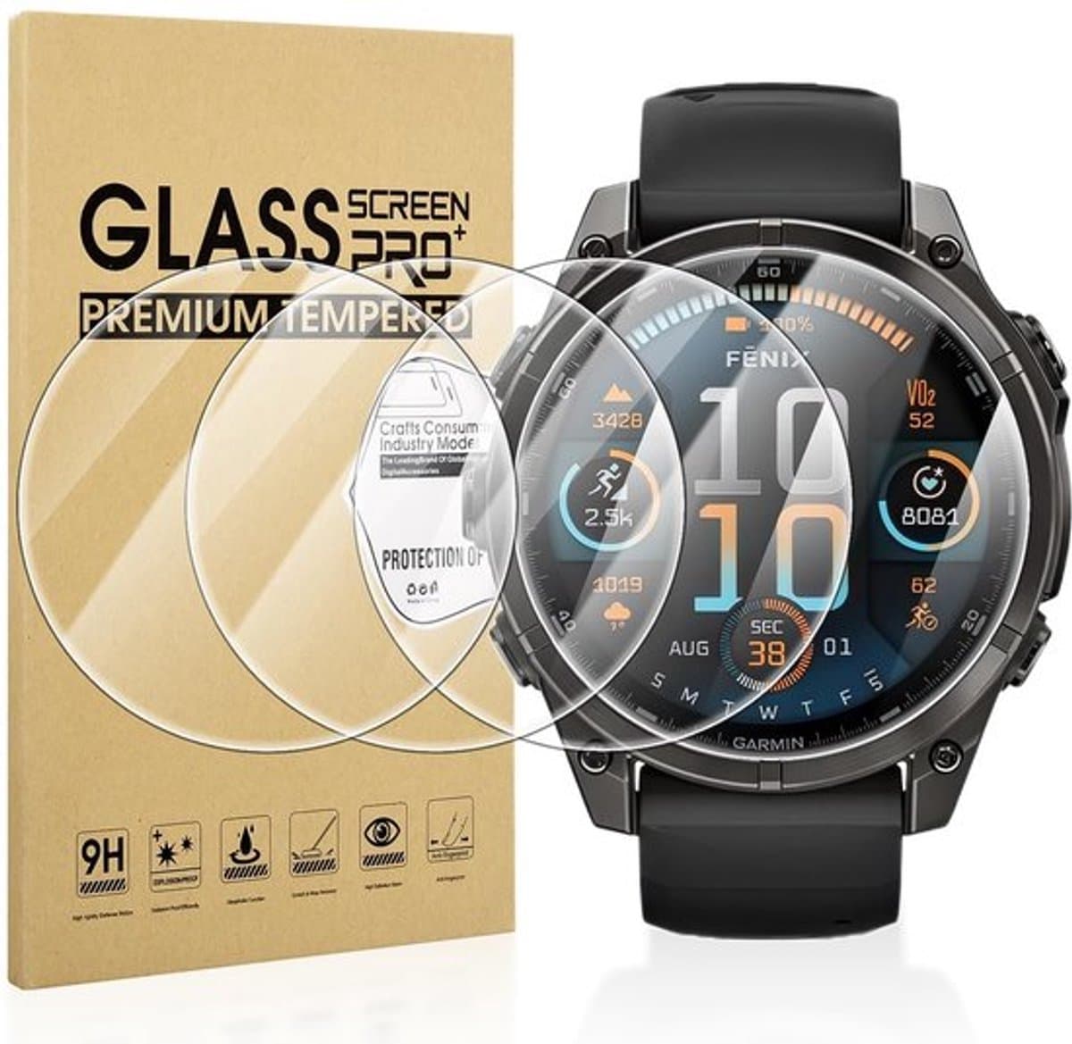 Allecto - Schermbeschermer - Garmin Fenix 8 - Krasbestendig - 47 mm