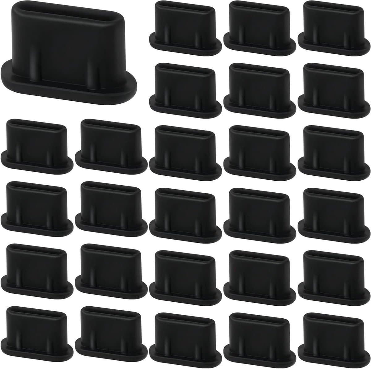 Pack van 50 USB C stofbeschermers - Universele silicone stofplug voor Type C mobiele telefoons, tablets en laptops