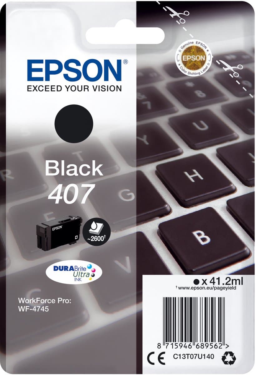 Epson WF-4745 inktcartridge 1 stuk origineel hoog (XL) rendement zwart
