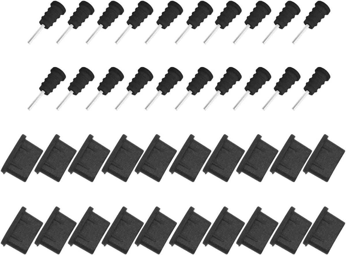 20 Paar USB C Stofpluggen voor Type C Oplaadpoort en Koptelefoonaansluiting, Siliconen Antistofpluggen Geschikt voor Smartphones en Tablets