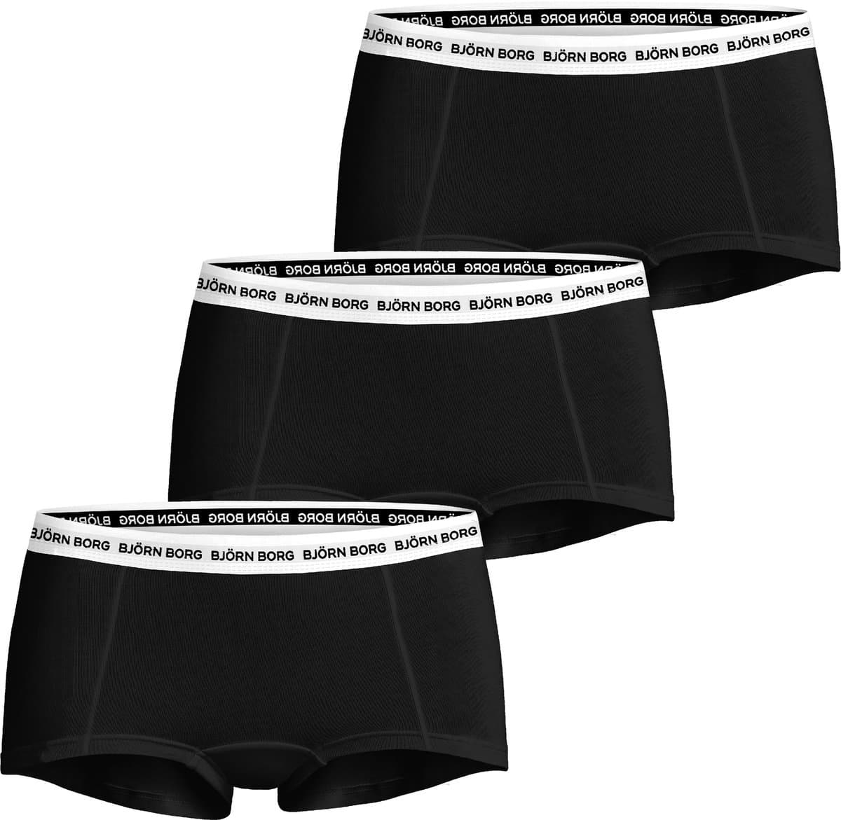 Björn Borg Dames Boxershorts Logo Vrouwen Onderbroek - 3 stuks - Katoen - Zwart - Maat S