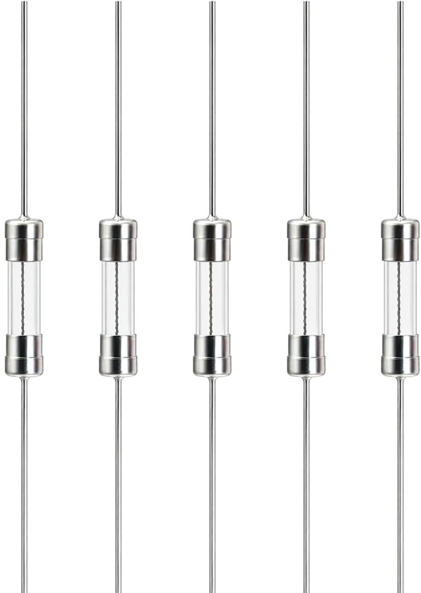 VLTG Glaszekering met Soldeerdraad - 5x20mm - 10A - Traag (T) - 250V AC - 5 stuks