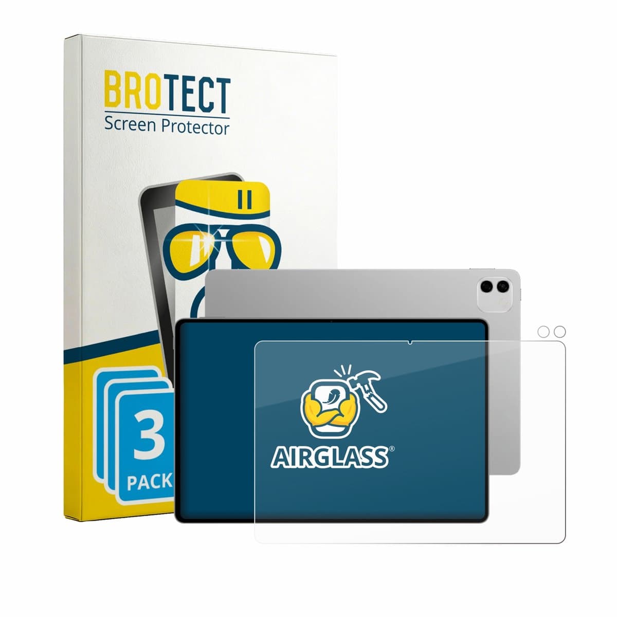 Screenprotector 3 Stuks voor Honor Magicpad 4 12.3" (Voor+Camera) Beschermglas transparant