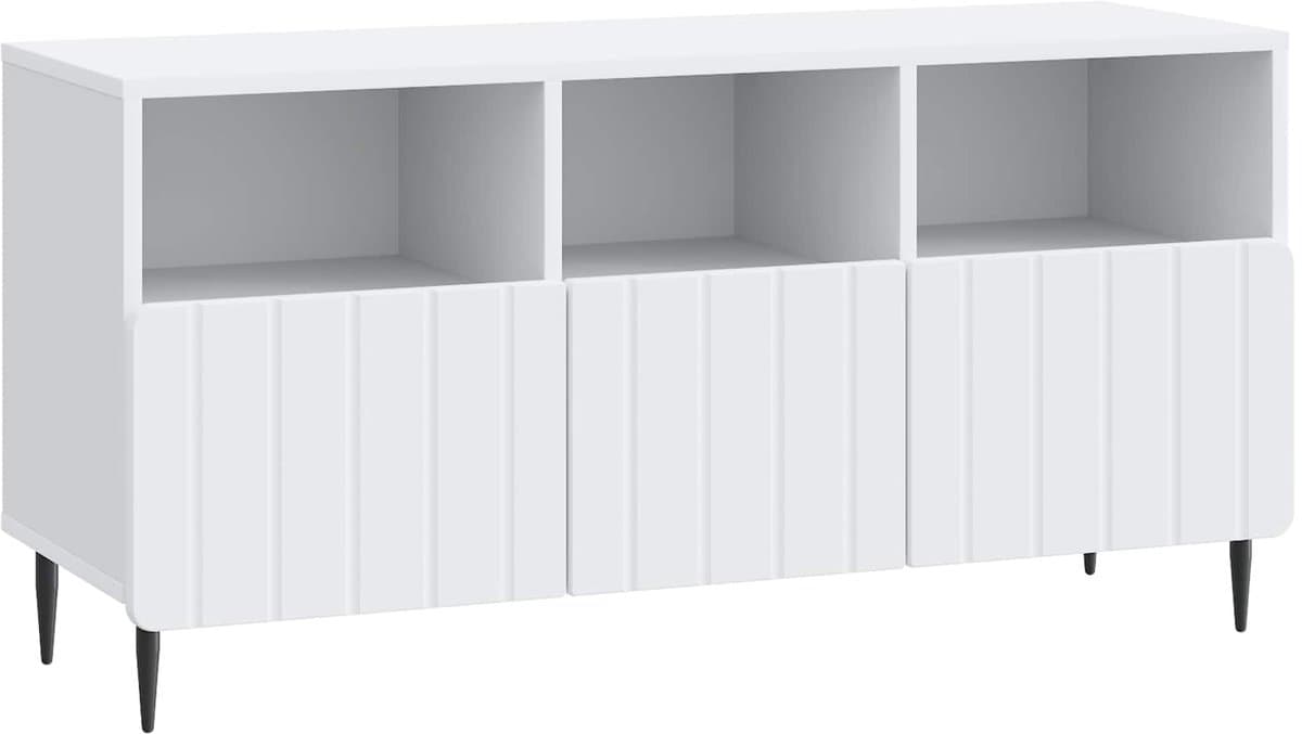 vidaXL - TV - Kast - met - lade - Wit - 102 - x - 34,5 - x - 50 - cm - Bewerkt - hout