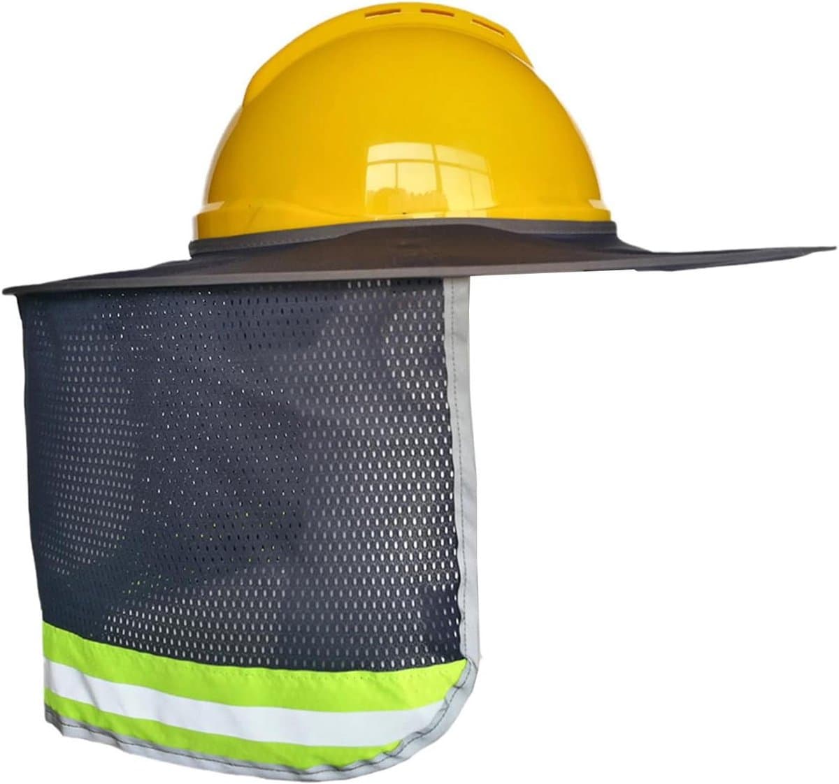 Harde Hoed Zonnekap - Nekbescherming - Buitenwerk Bescherming - Reflecterende Strepen - 55-60cm Omtrek - Donkerblauw