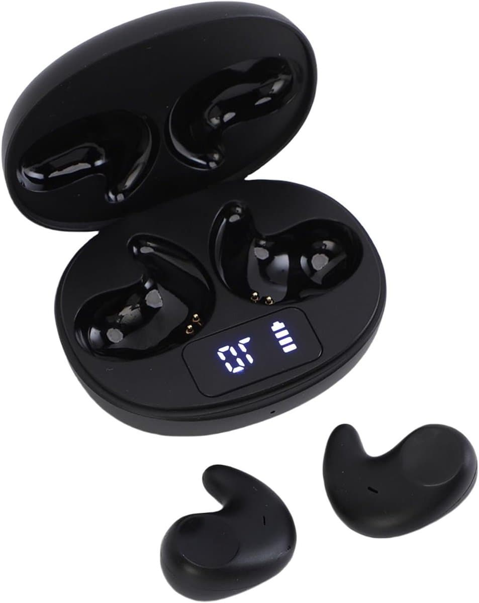 Draadloze Slaapkoptelefoon met Geluiddemping, Comfortabele Oordopjes voor Zijslapers, Bluetooth 5.4 met LED Voeding Weergave en Microfoon