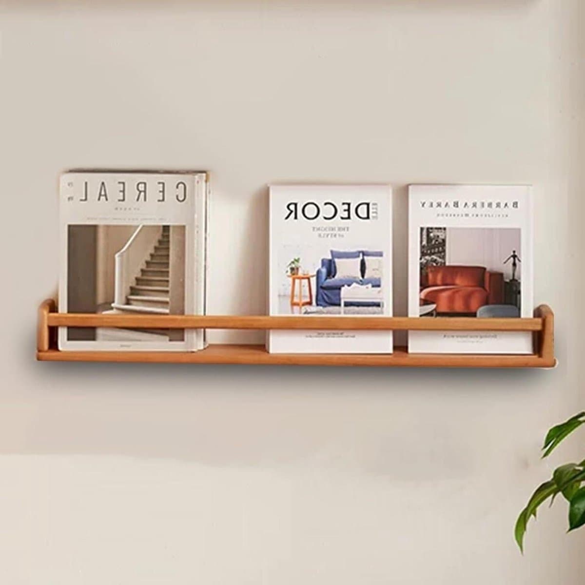 Houten Tijdschriftenrek - Archiefrek Display - Informatie Presenteren - Sterk Duurzaam Hout - 50 cm Lengte - Naturel