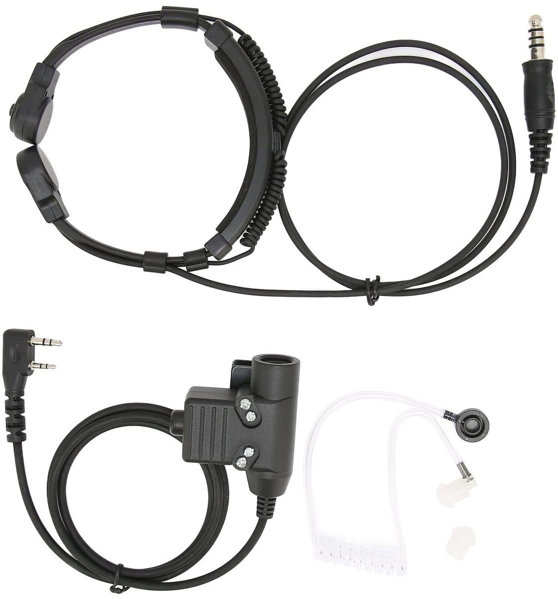 ONF3 - Tactical Throat Mic Oortelefoon - Ruisonderdrukking - Verstelbare Headset - Radio WalkieTalkie - Geschikt voor TK-3107 en UV-5R - Kleur z...