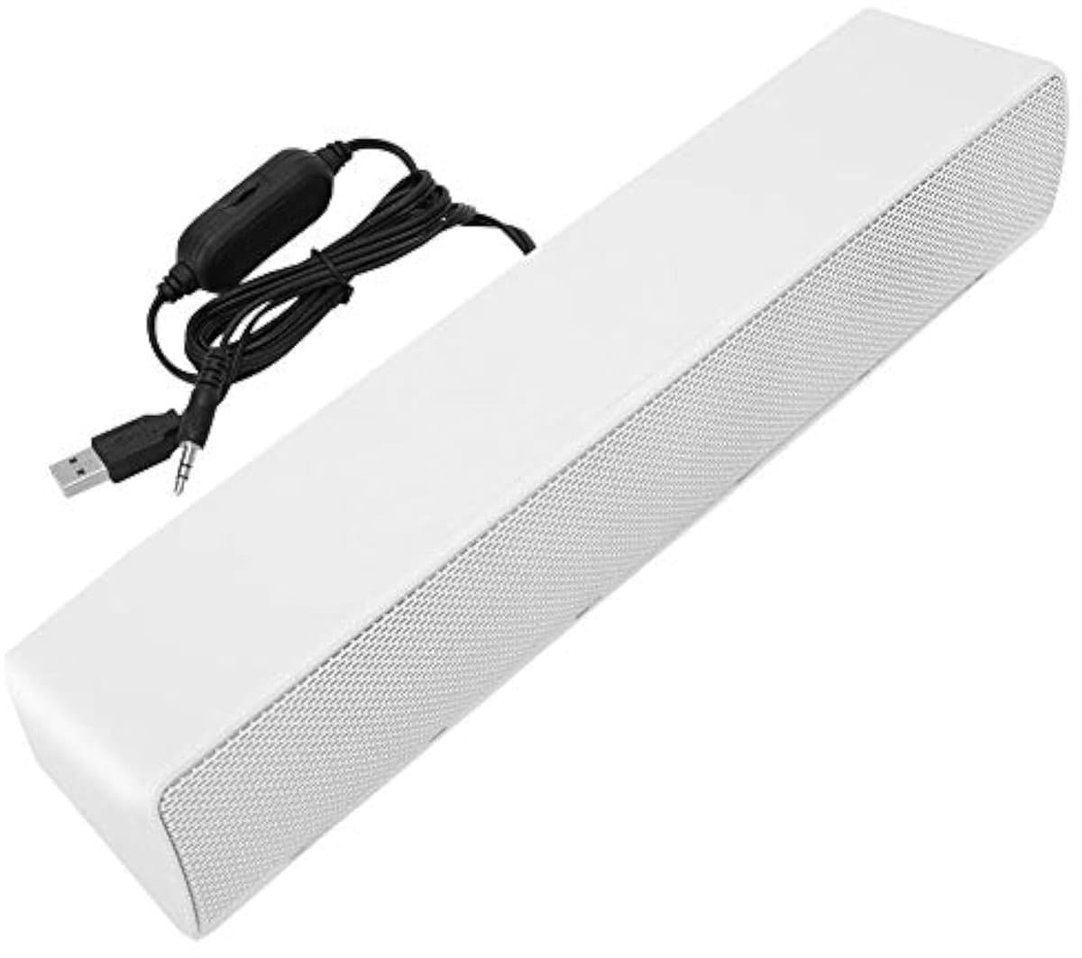 Dailygoody - USB PC Soundbar - Draagbare Luidspreker - Slank Design - Witte Kleur - Stereo Subwoofer - Geschikt voor Laptop en Desktop - TV en Tablet