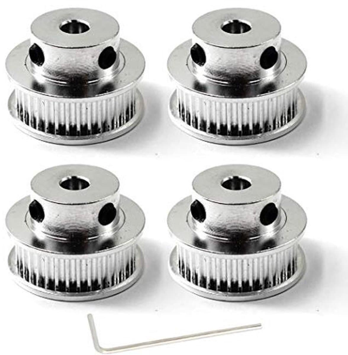 Poelie Tandwiel - 40 Tands - 3D Printer CNC - Aluminium Legering - 8mm Boring 6mm - Zilverkleurig