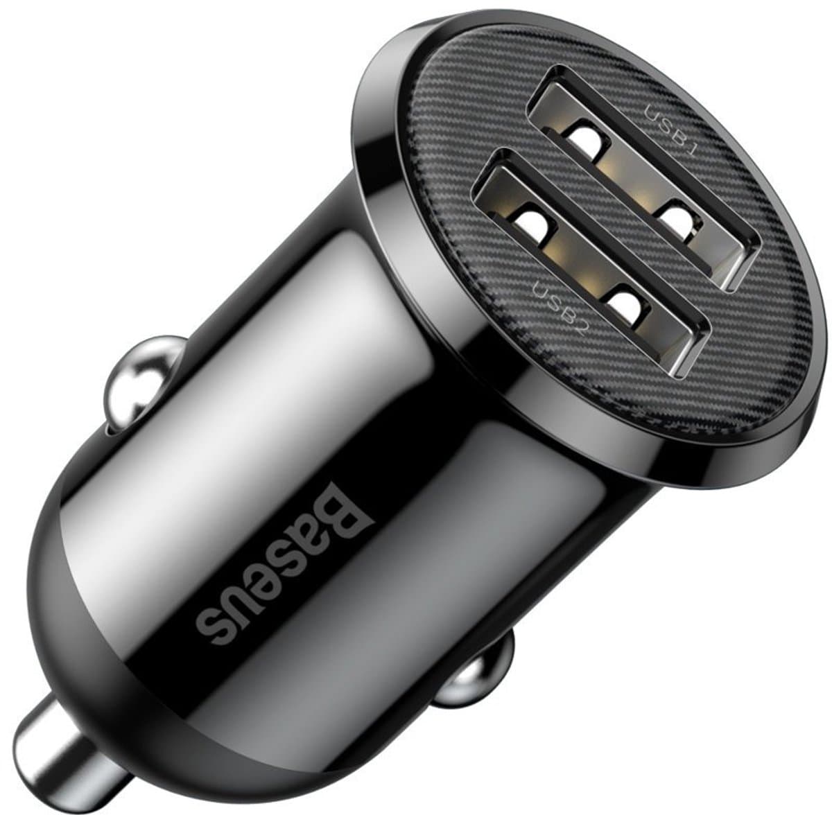 Baseus Compacte Dubbele USB Poort Autolader 4.8A Zwart