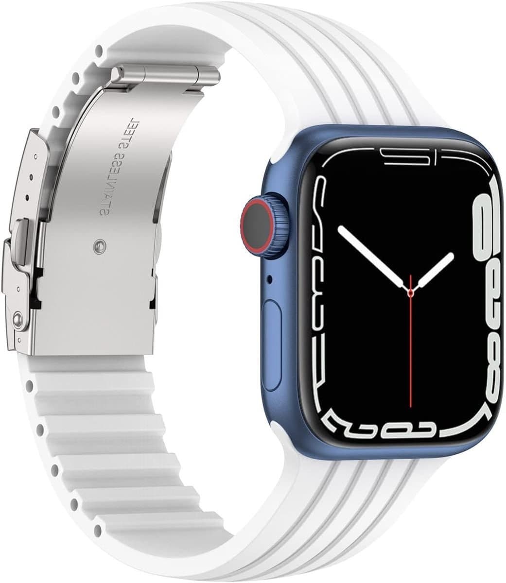 Zachte Silikonenhalsband voor Apple Watch 38mm 40mm 42mm 44mm 45mm - Comfortabele en Duurzame Horlogeband voor Series 3 tot 7, Ideaal voor Sport en Dagelijks Gebruik