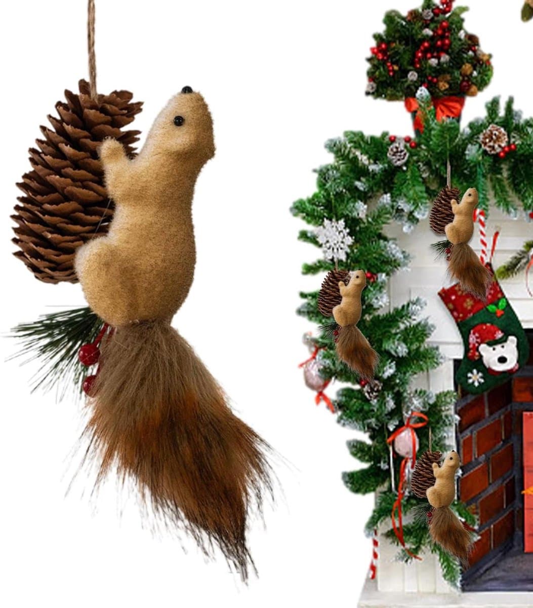 Eekhoorn Kerstversiering - Vakantie Eekhoorn Ornament - Kerstboom Decoreren - Natuurlijk Charmante Hanger - 1 stuk - Niet gespecificeerd