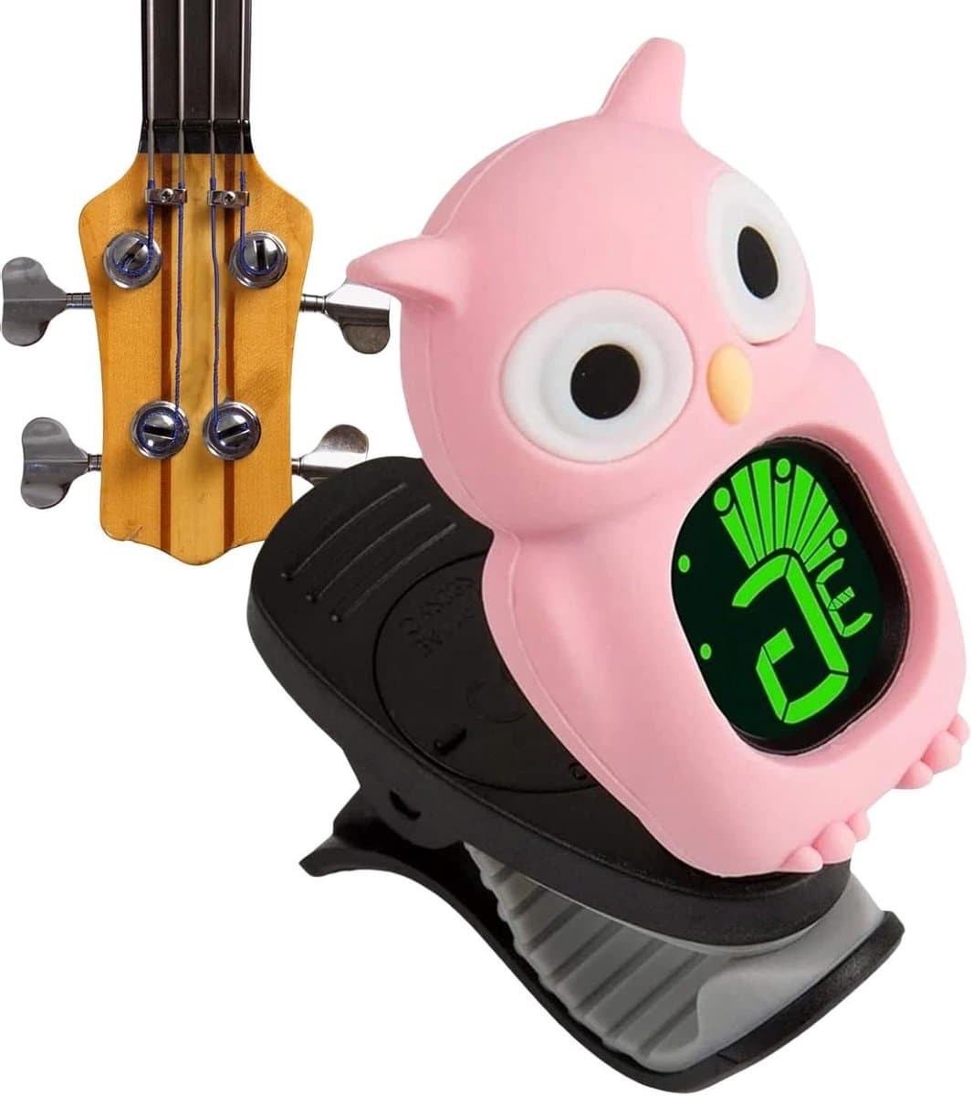 Bas-stemapparaat - Digitale Cliptuner - Instrumenten Stemmen - Uil Cartoon Ontwerp - Compact Formaat - Paars