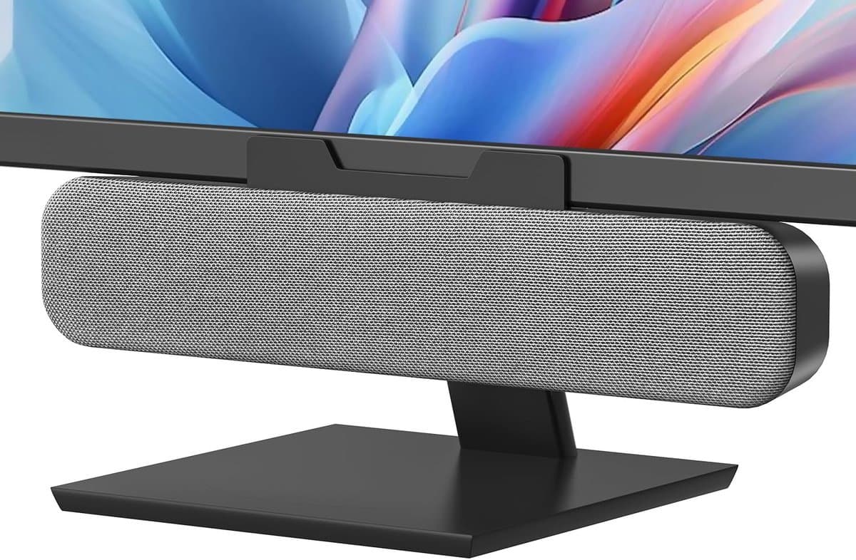 Computer Speakers - Mini Soundbar - Film Muziek Games - Clip Scherm Ontwerp - 7 Centimeter - Grijs