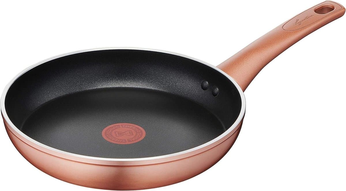 Antiaanbakpan van aluminium met kopereffect, Ø 24 cm – Voor gas en oven, titanium Easy coating